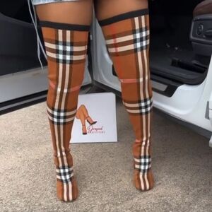 Thigh High Plaid Boots